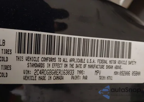 2014 Dodge Grand Caravan American Value Pkg from USA, damaged, VIN 2C4RDGBG0ER163033